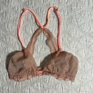 EBERJEY- pink lace bralette size small
